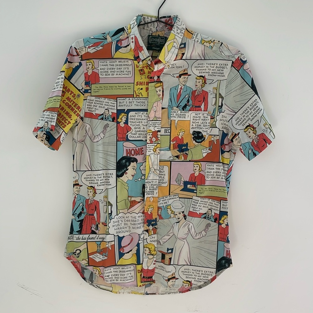 Gitmam Bros Vintage 1950s Comic Print Shirt
